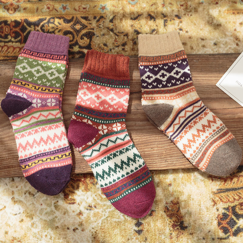 Winter Rabbit Wool Thick Thread Socks 5 Pairs Pack - Besties Store